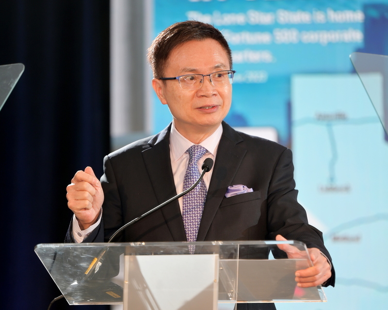 Upacara pembukaan Pusat Perdagangan Taiwan di Dallas.