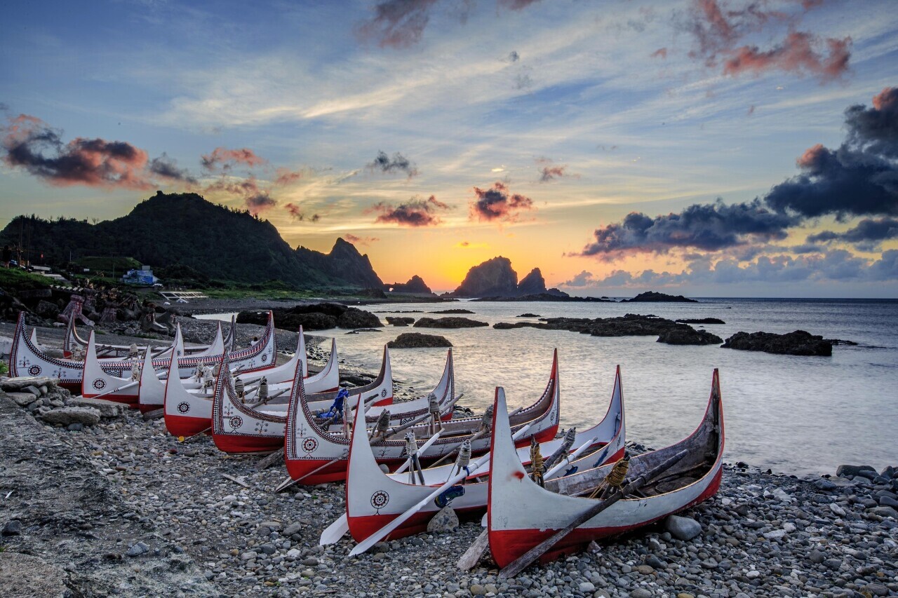 Sampan tradisional Orang Asli Tao di Pulau Orkid, Taiwan